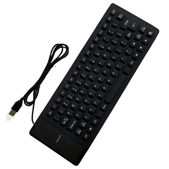 Keyboard Wired Waterproof Flexible Silicone Gel 85 Keys